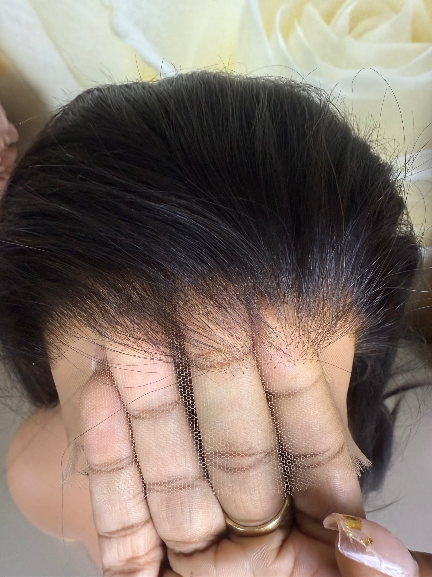 Straight lace-front-wig